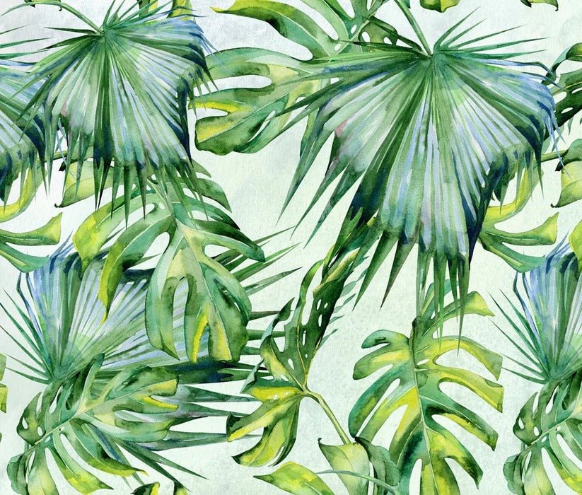 Carta da parati con fogliame verde