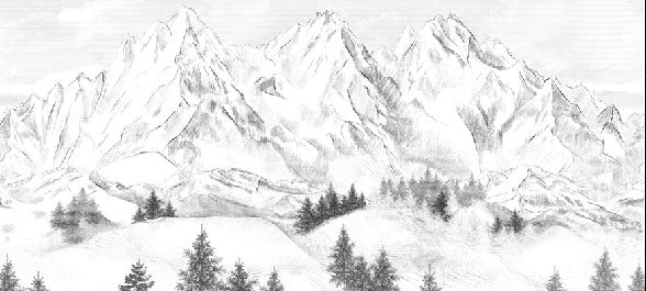 Papier peint montagne sommets de Chamonix, XXL, tendance