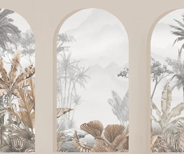 Papier peint arches tropicales sépia, XXL, tendance