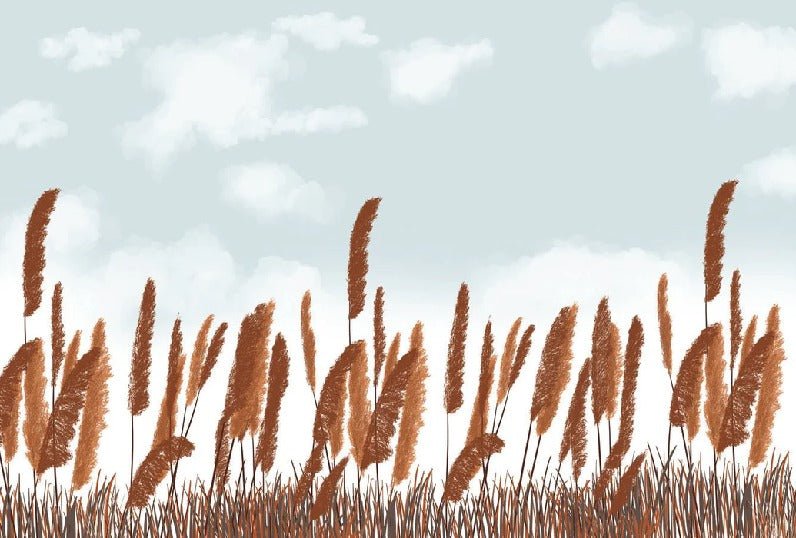 Papier peint pampa automne, mural concept, tendance