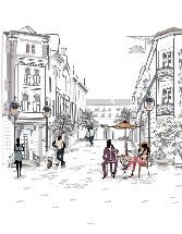 Papier peint panoramique balade parisienne, XXL, tendance