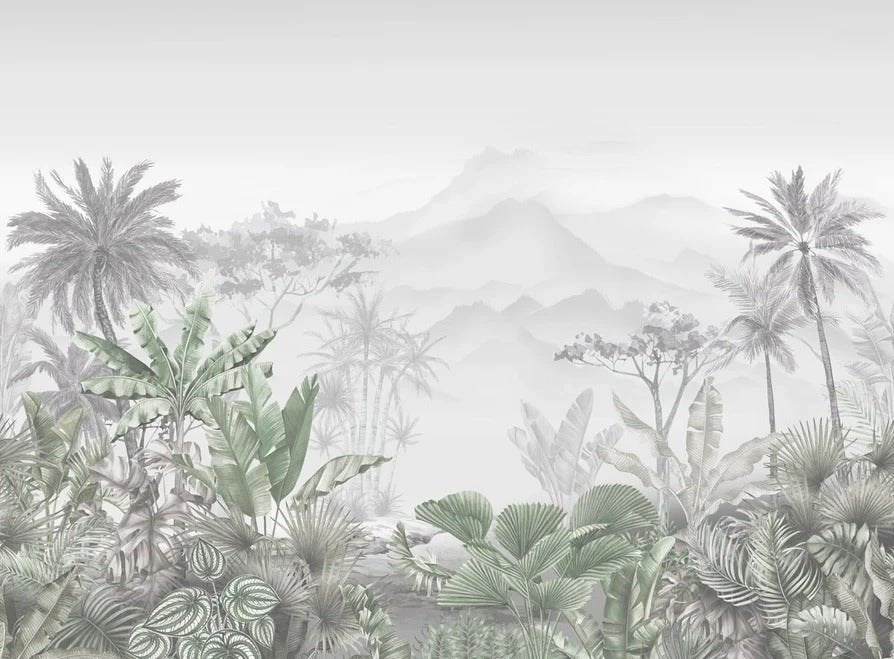 Papier peint tendance tropical vert, XXL, tendance