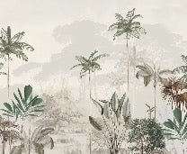 Carta da parati panoramica della giungla Green Eden