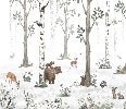Primavera foresta animali carta da parati