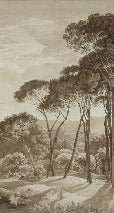 Carta da parati panoramica con paesaggio italiano ambrato