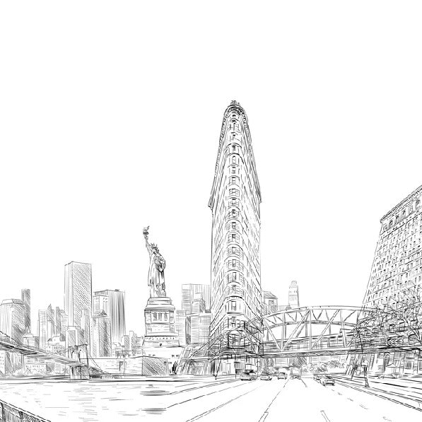 Carta da parati sull'architettura di New York