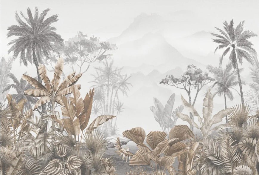 Papier peint tendance tropical sepia, XXL, tendance