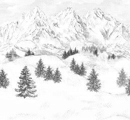 Papier peint montagne sommets de Chamonix, XXL, tendance