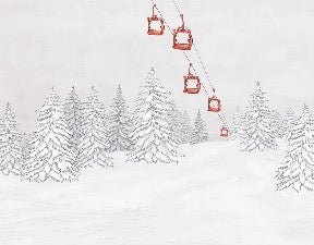 Carta da parati rossa per gondola di montagna