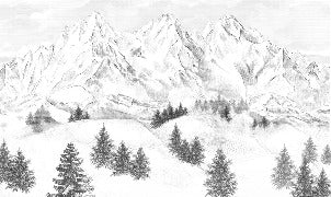 Papier peint montagne sommets de Chamonix, XXL, tendance