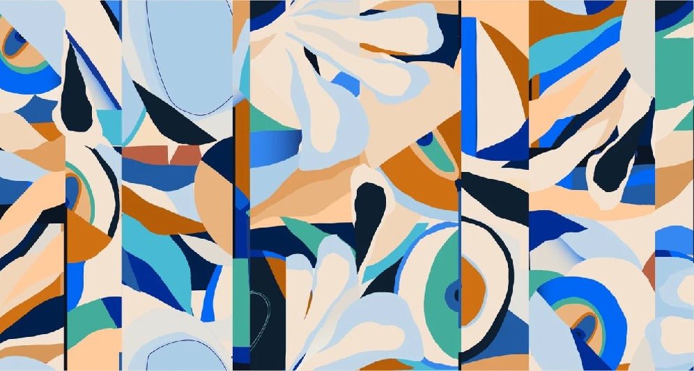 Papier peint abstrait vibrant, XXL, tendance