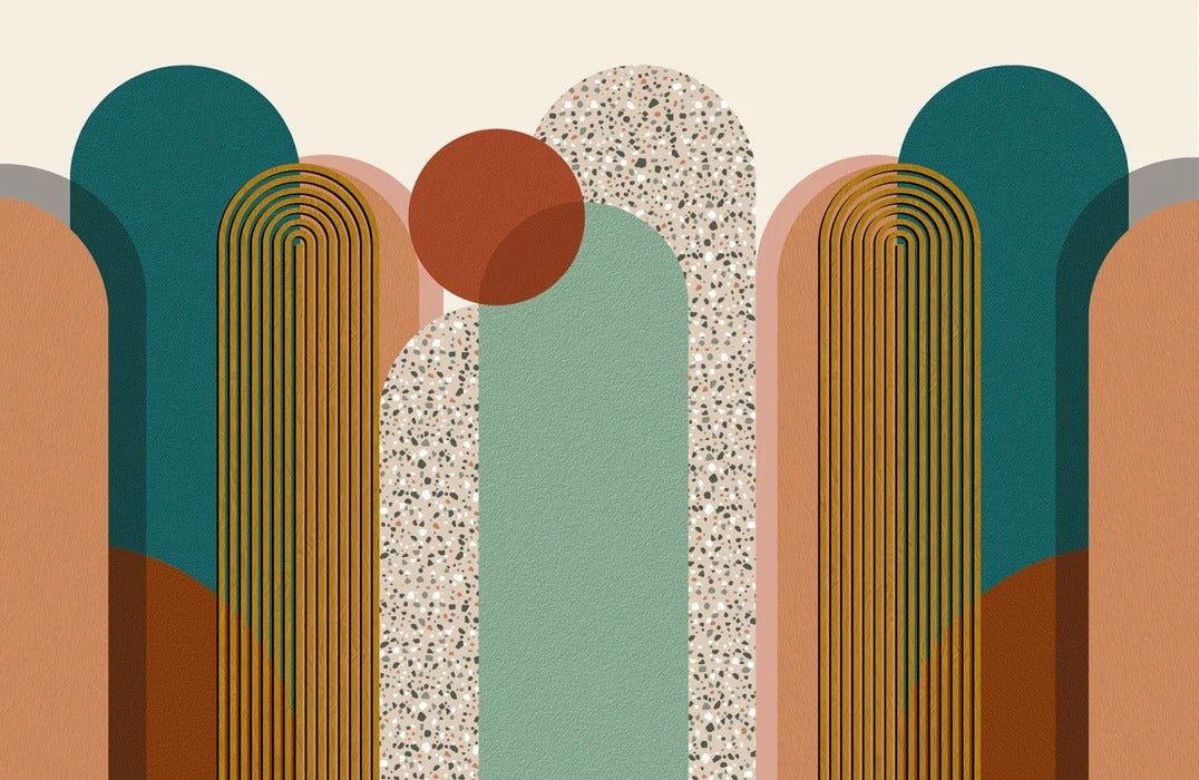 Carta da parati di tendenza grafica Art pop deco