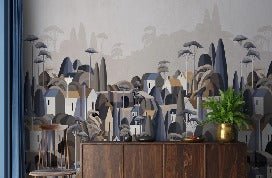 Papier peint village maisons exotiques, XXL, tendance