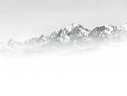 Il Monte Bianco nella nebbia carta da parati in bianco e nero