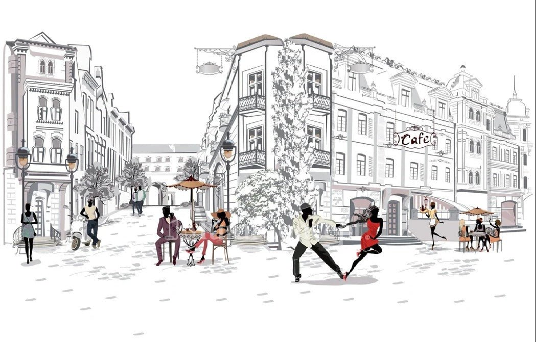 Papier peint panoramique balade parisienne, XXL, tendance