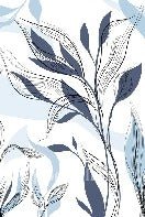 Carta da parati grafica blu con fiori
