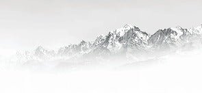 Papier peint Mont Blanc dans la brume noir et blanc, XXL, tendance