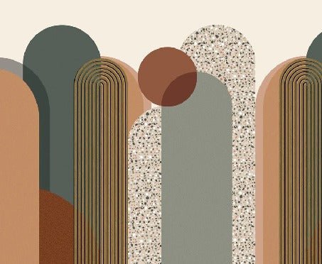 Carta da parati grafica art déco di tendenza