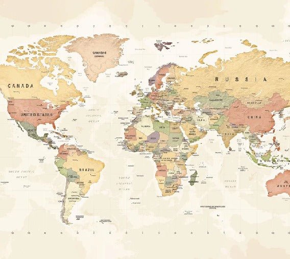 Carta da parati panoramica per l'esplorazione della mappa del mondo