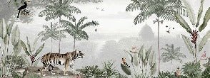 Carta da parati della giungla felina