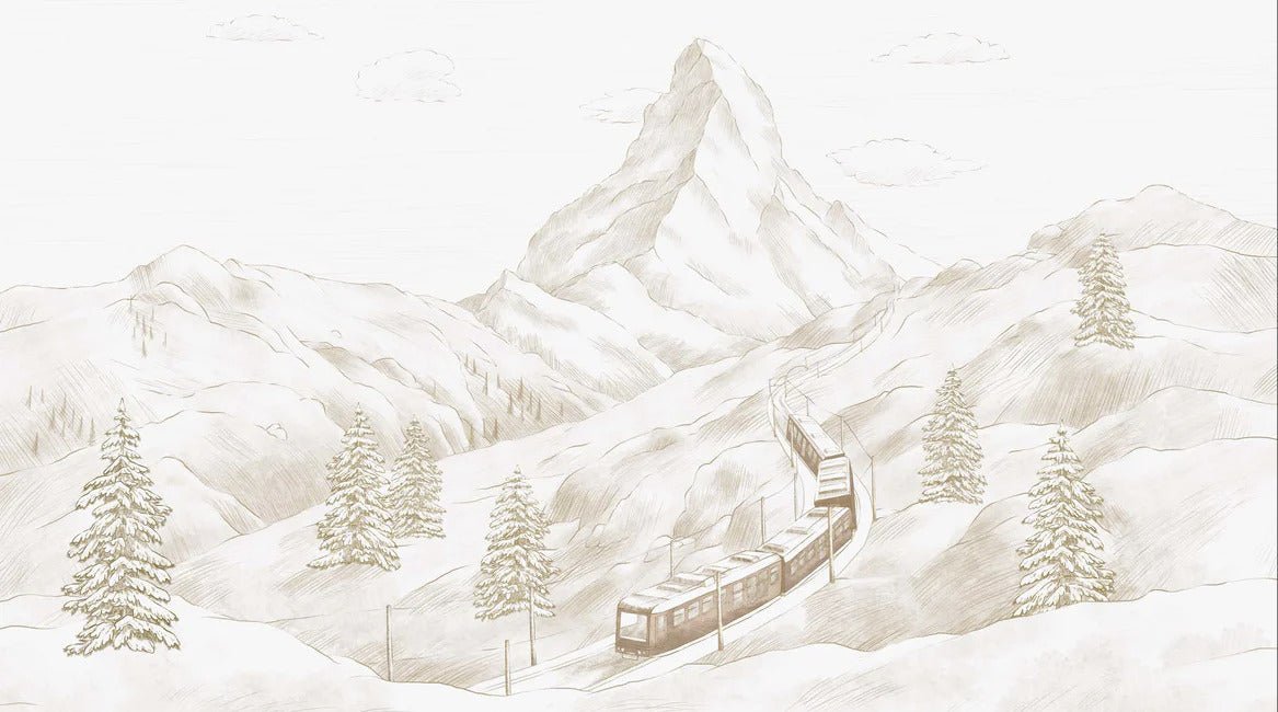 Carta da parati panoramica Matterhorn seppia