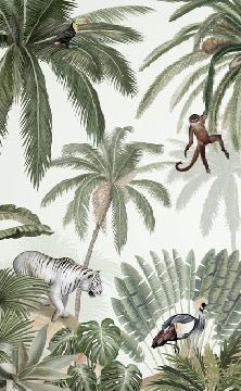 Carta da parati per bambini Giungla pacifica