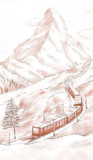 Carta da parati panoramica in terracotta Matterhorn