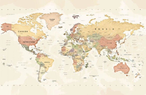 Carta da parati panoramica per l'esplorazione della mappa del mondo