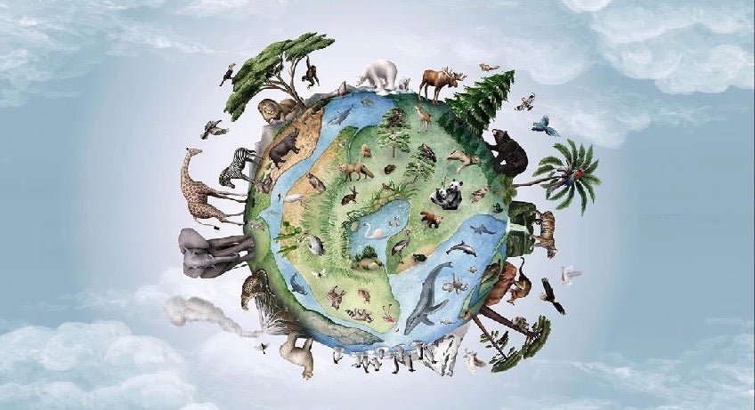 Carta da parati per bambini pianeta animali