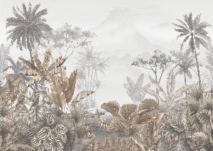 Papier peint tendance tropical sepia, XXL, tendance