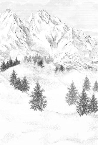 Papier peint montagne sommets de Chamonix, XXL, tendance
