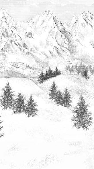 Papier peint montagne sommets de Chamonix, XXL, tendance