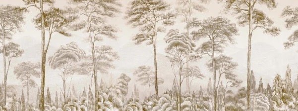 Carta da parati natura pineta seppia