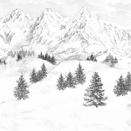 Papier peint montagne sommets de Chamonix, XXL, tendance