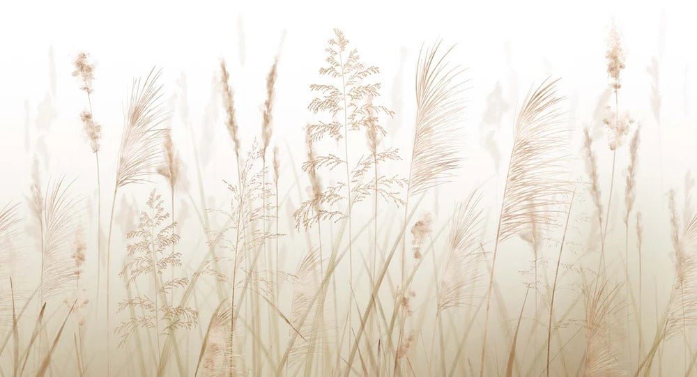 Carta da parati con fiori di campo di grano