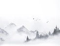 Carta da parati con paesaggio minimalista Zen