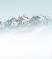 Carta da parati per bagno Mont Blanc in blu nebbia