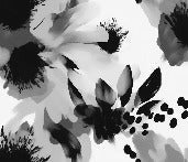 Carta da parati ipnotica a fiori in bianco e nero