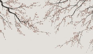 Carta da parati panoramica Sakura beige