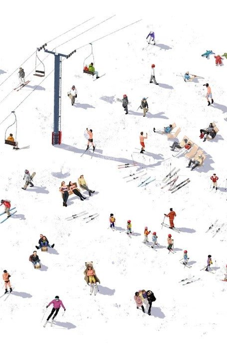 Carta da parati panoramica per l'après ski