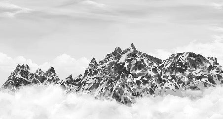Carta da parati in bianco e nero toile des Cimes Mont blanc