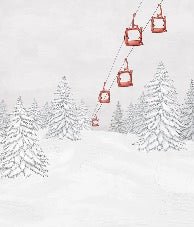 Carta da parati rossa per gondola di montagna