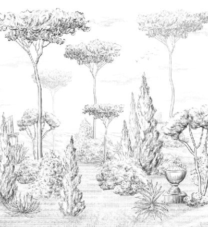 Papier peint style romain pinède, XXL, tendance