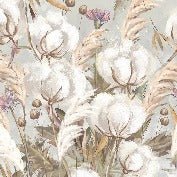 Carta da parati panoramica con fiori di cotone