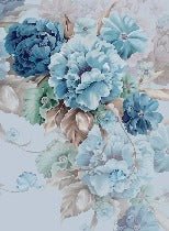 Carta da parati con fiori blu