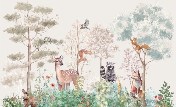 Carta da parati per la cameretta dei bambini magic nature beige