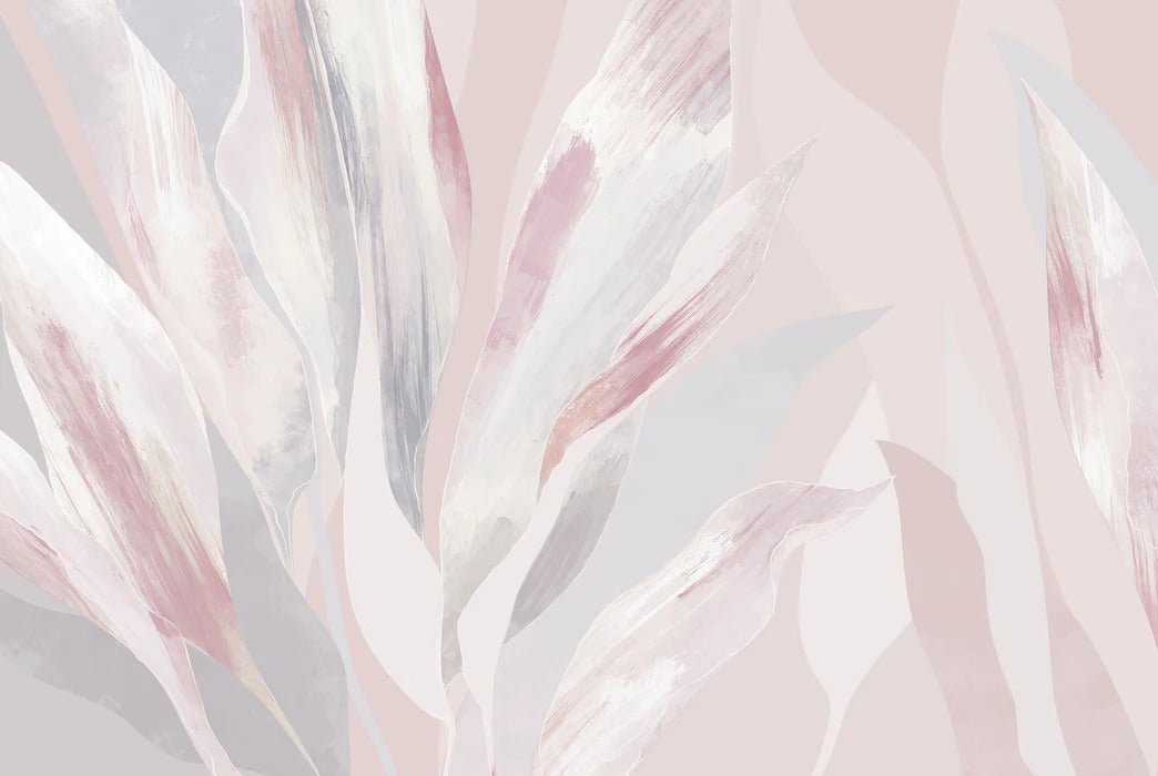 Carta da parati in tessuto floreale rosa cipria
