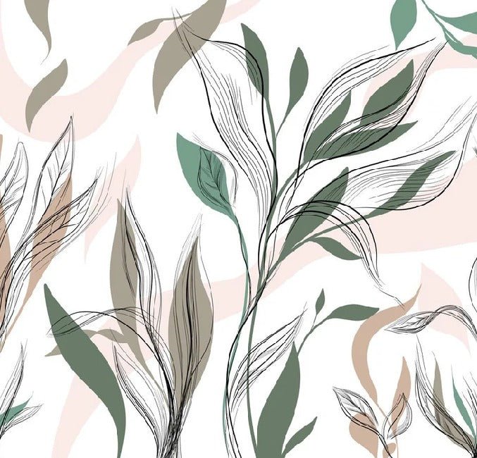 Papier peint panoramique fleur graphique, XXL, tendance