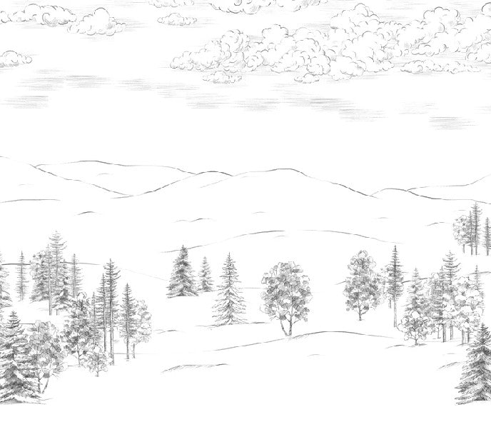 Schizzo di montagna Cimes carta da parati