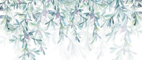 Carta da parati per bagno in stile vegetale e scandinavo